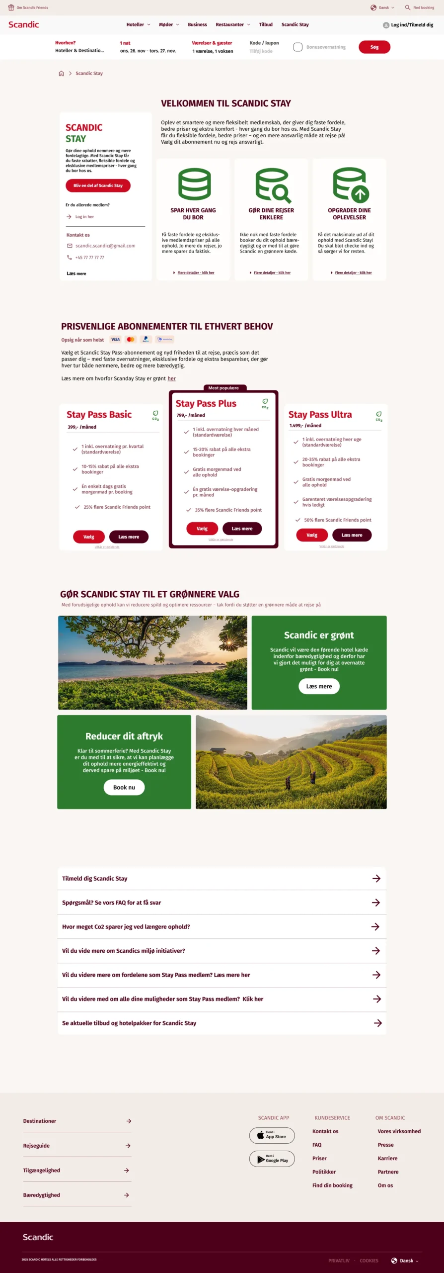 Scandic Hotels abonnementsside